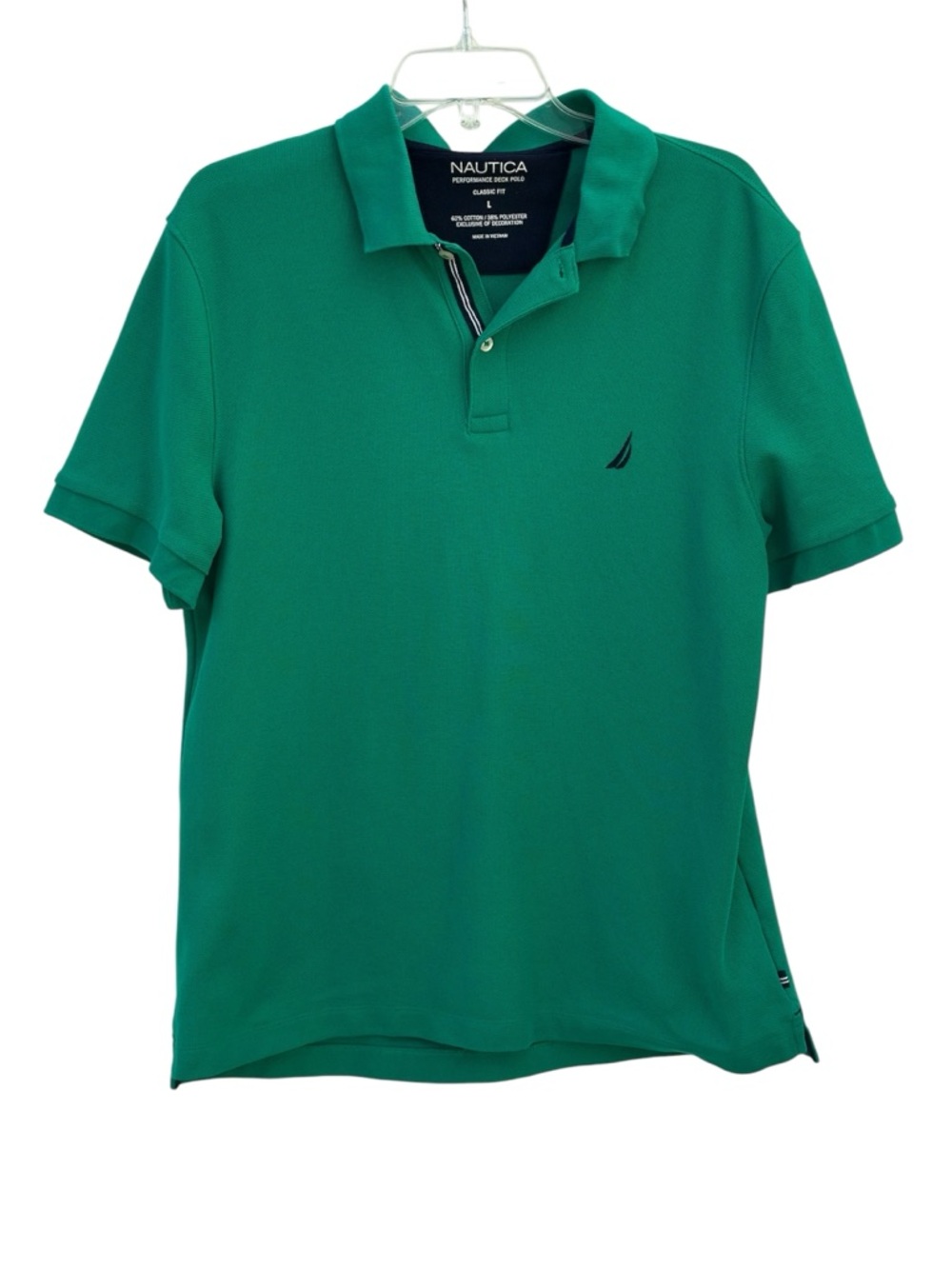 Nautica Men's Teal Green Polo with Embroidered Logo- Large